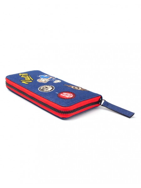 Офіційний гаманець Fallout - Vault 76 Denim Zip Around Wallet With Patches
