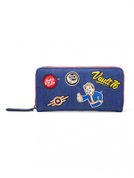 Офіційний гаманець Fallout - Vault 76 Denim Zip Around Wallet With Patches
