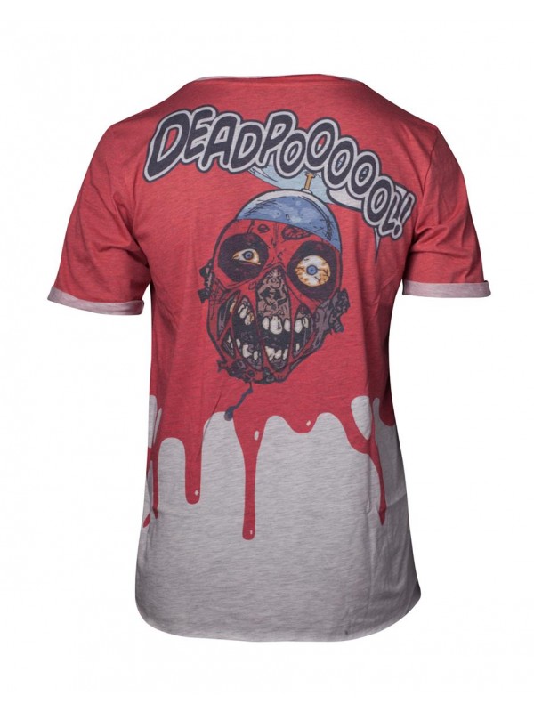 Офіційна футболка Deadpool - All Over Men's T-shirt With Roll-Up Sleeves — S